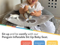 nuby id99614 pernă gonflabilă pentru joc "penguin inflatable sit up baby seat" (6 luni+)