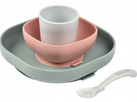 beaba 4256 set de masa din silicon (4 piese) eucalipt/roz