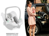 kinderkraft scaun auto mink pro i-size (40-75 cm) complet cu baza fx isofix (gri)
