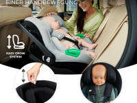 kinderkraft scaun auto mink pro i-size (40-75 cm) complet cu baza fx isofix (gri)