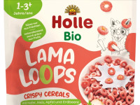 holle organic cereale crocante "lama loops" cu mere și căpșuni  (12 luni+) 125 gr.