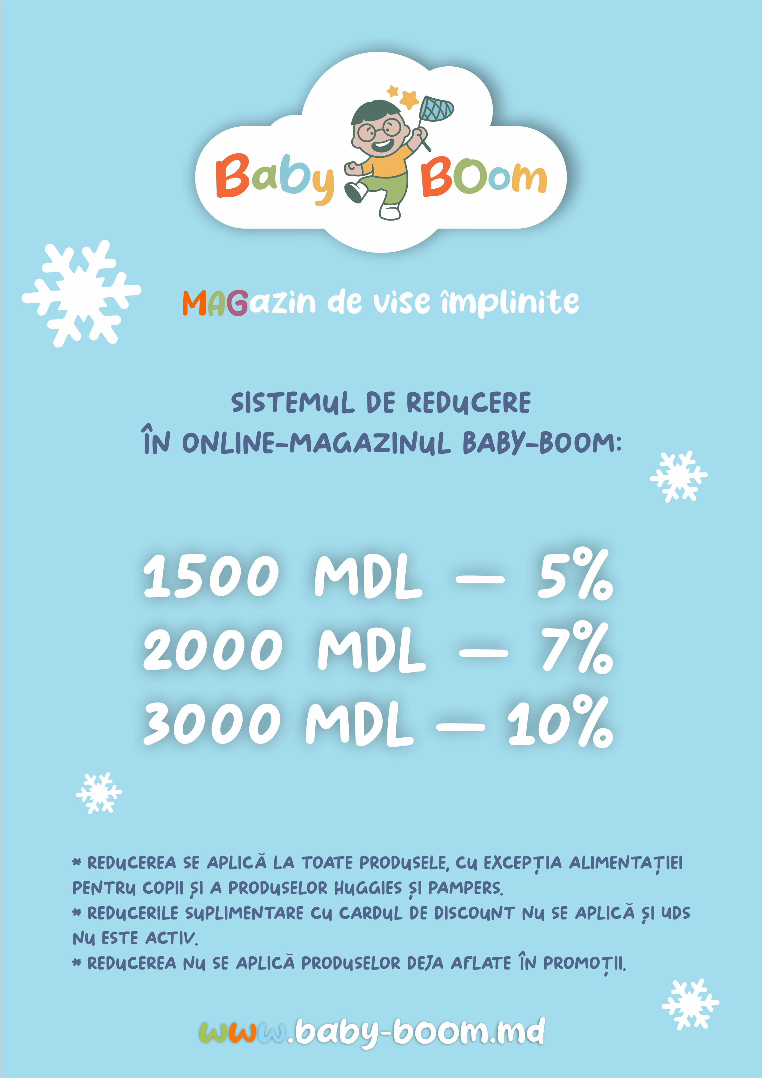 Sistemul de reducere în online magazinul Baby-Boom